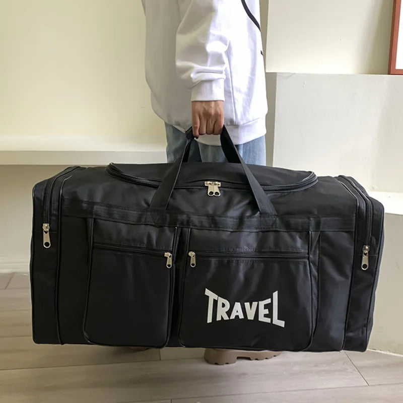 Foldable Travel Gym Bag Large Capacity Waterproof Duffel Bag Multi-Compartment Luggage