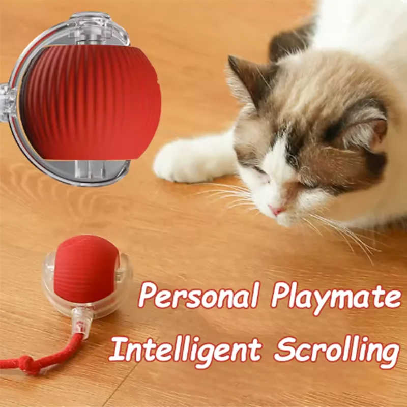Cat Toy Ball Interactive Teasing Stick Wear Resistant Bite Pet Toy
