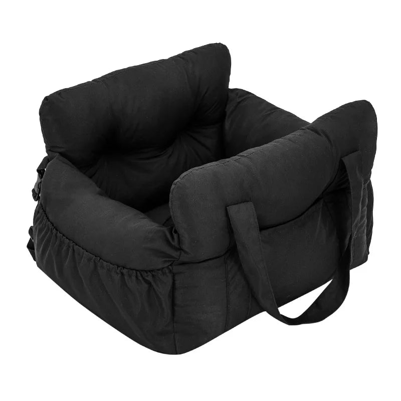Dog Car Seat Bed with Safety Belt Non Slip Washable Travel Carrier for Small Dogs