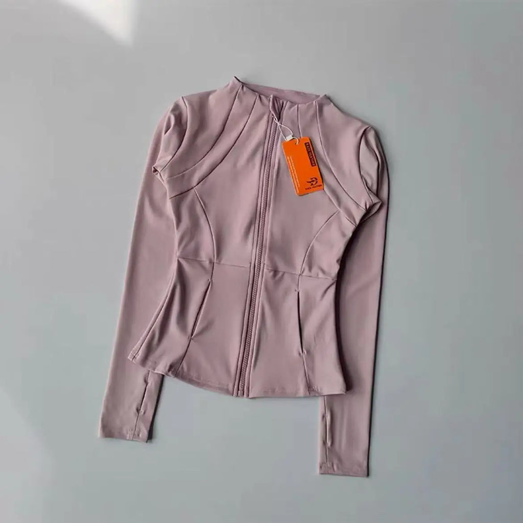 Women Long Sleeve Yoga Jacket Slim Fit Fitness Sports Top