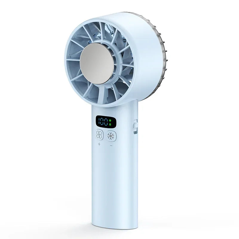 Portable Ice Cooling Fan – USB Rechargeable Handheld Mini