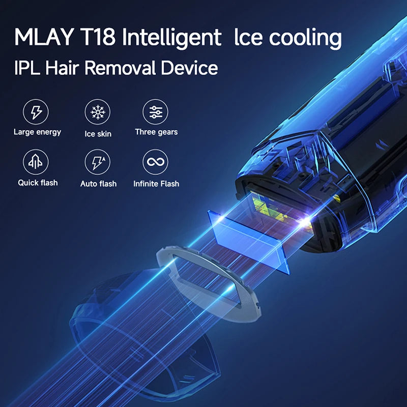 Laser Hair Removal Device Ice Cooling Home Use Painless Hair Remover