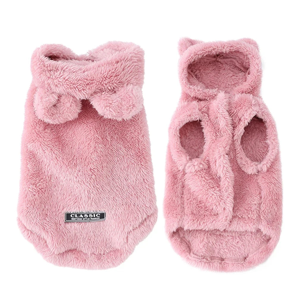 Soft Fleece Dog Hoodie Warm Pet Sweater Jacket