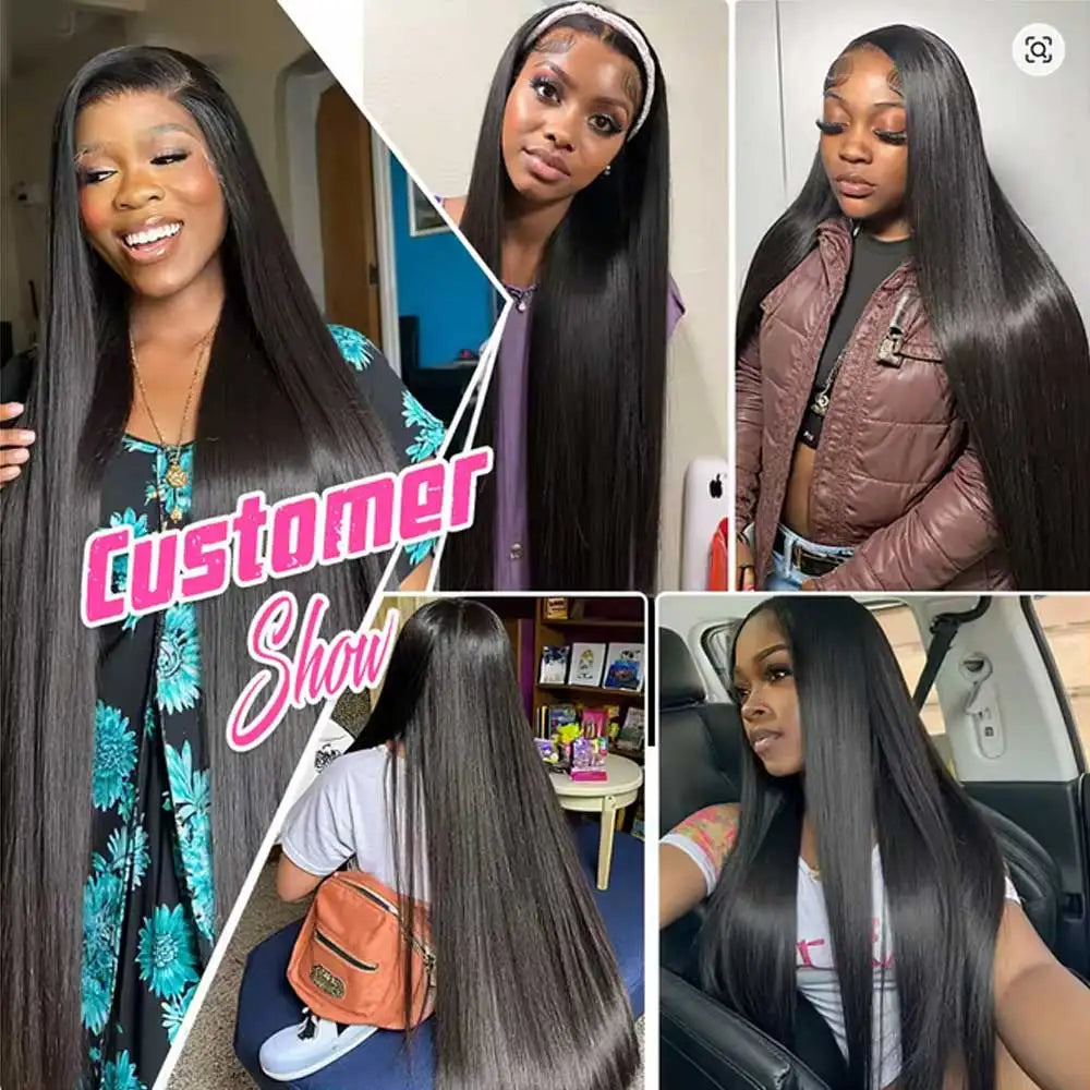 HD Lace Front Human Hair Wig – Straight Glueless Wig with Pre-Plucked Hairline