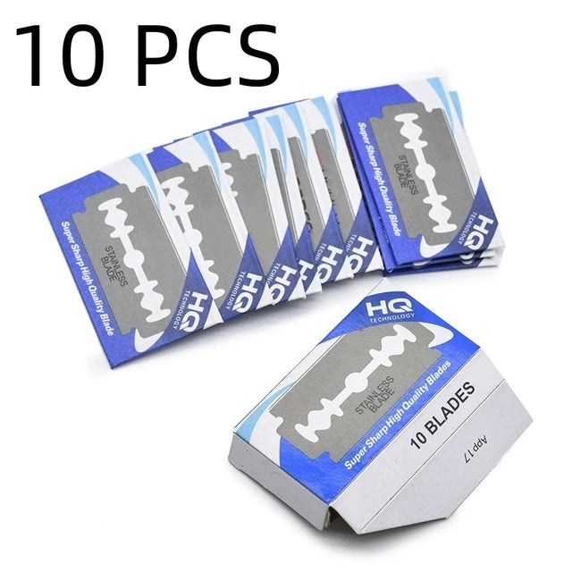Men Folding Straight Razor 10 Blades