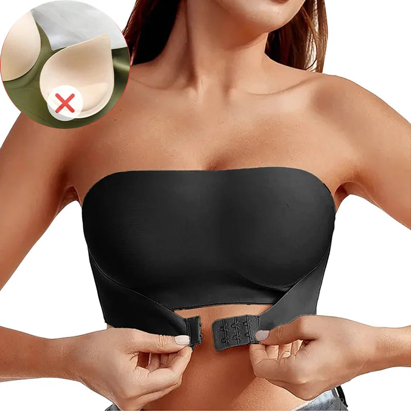 Women Strapless Push Up Bra Seamless Anti Slip Invisible Tube Top