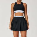 Women Yoga Set Sports Bra and Skirt Shorts Fitness Workout Outfit