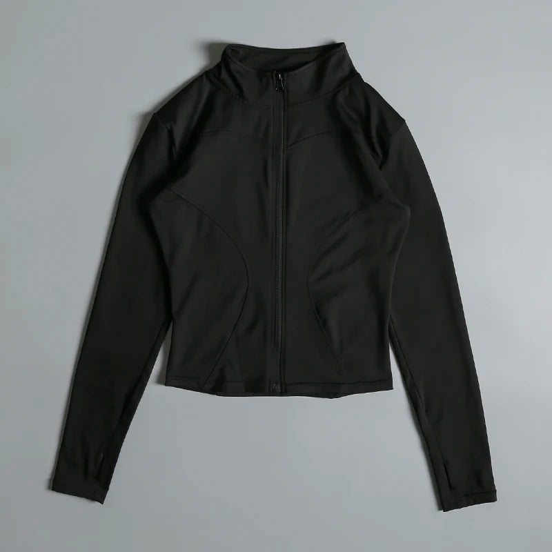 Women Zip Yoga Jacket Long Sleeve Fitness Gym Sports Top
