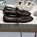 Women Fishnet Ballet Flats Mary Jane Shoes Spring 2026 Casual Flats