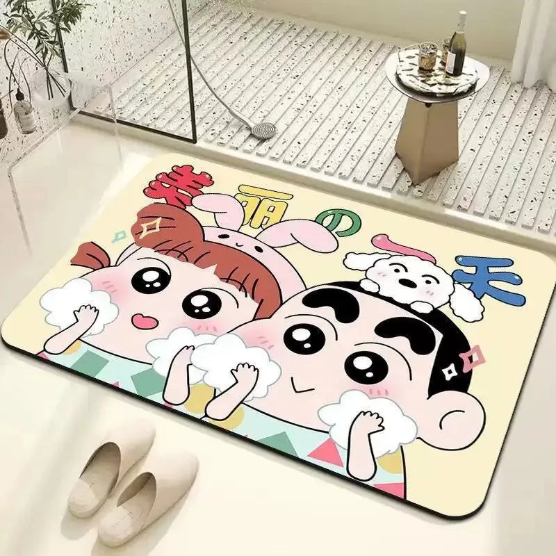 Cartoon Anime Quick Dry Water Absorbent Bath Mat Soft Comfortable Home Mat