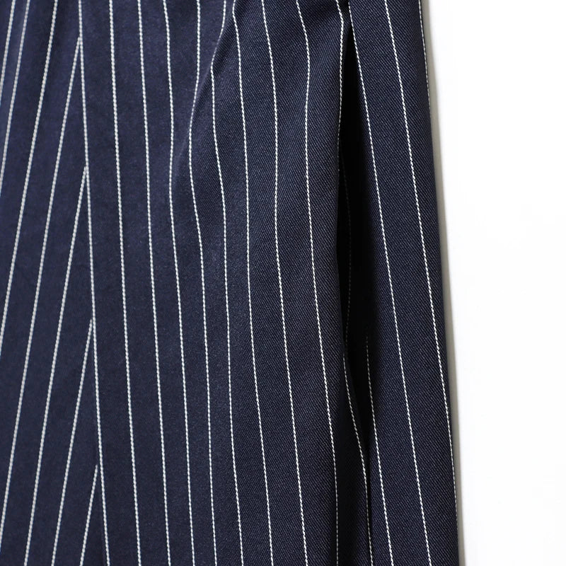 Women Striped Pleated Wide Leg Pants High Waist Baggy Harem Trousers Casual Oversize