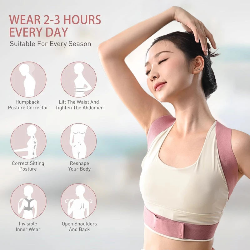Invisible Posture Corrector Belt Breathable Adjustable Back Neck Support