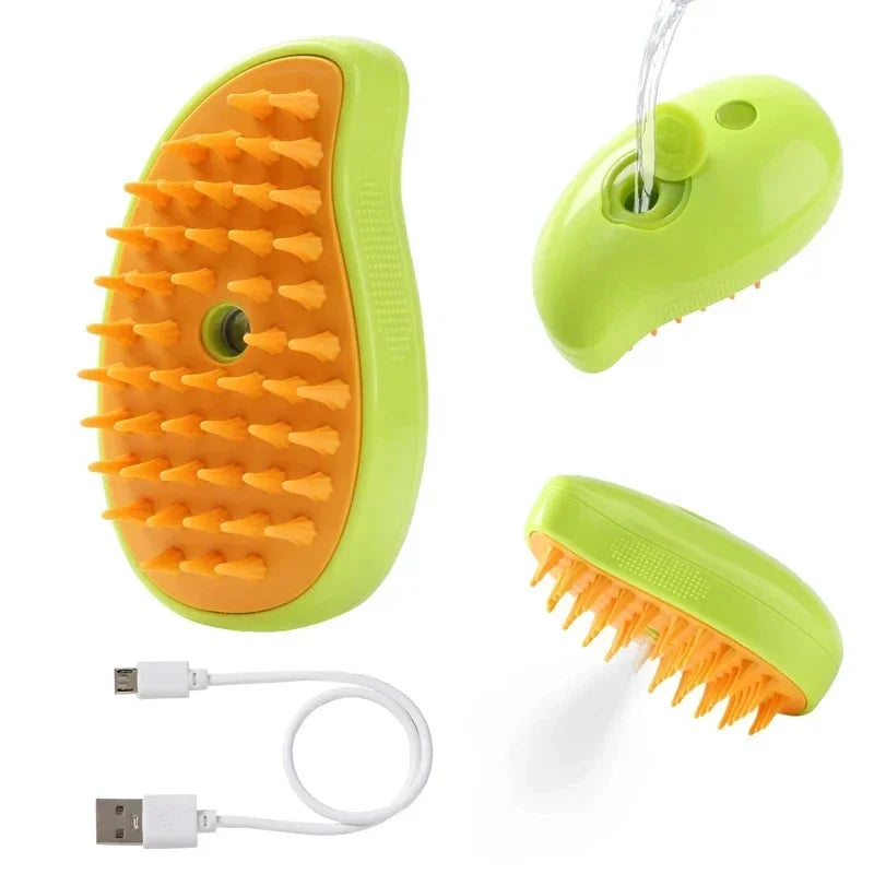 3 in 1 Steam Pet Brush Dog Cat Grooming Comb