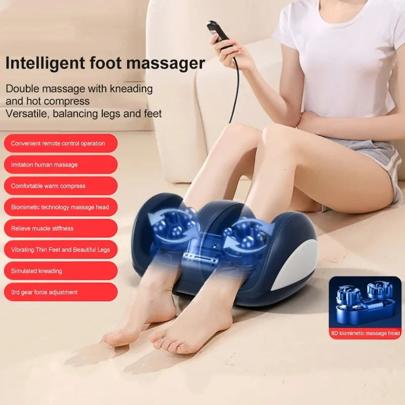 Electric Foot and Calf Massager with Heat Shiatsu Kneading for Relaxation