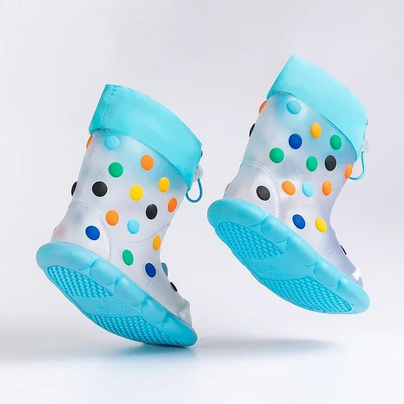 Kids Cartoon Rain Boots Waterproof Non Slip PVC Shoes for Boys Girls