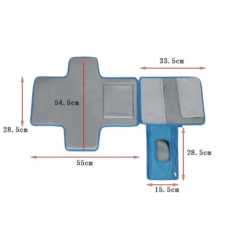 Portable Baby Diaper Changing Pad Waterproof Travel Mat with Pockets