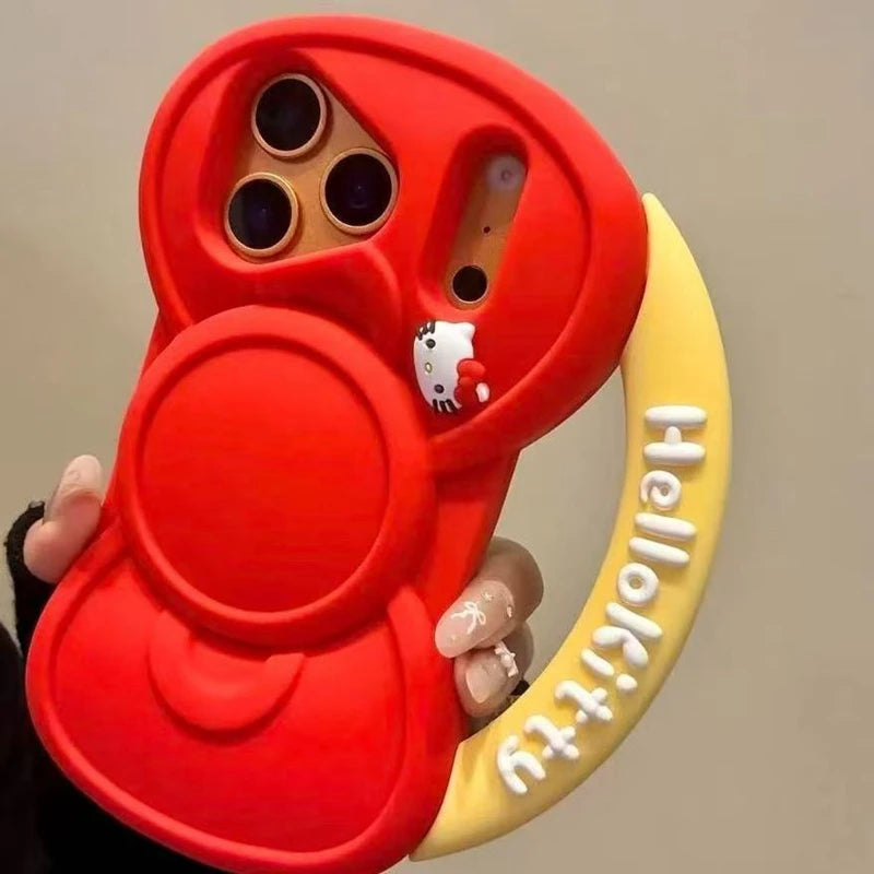 Bowknot Bags Shape Hello Kitty Silicone 3D iPhone Case