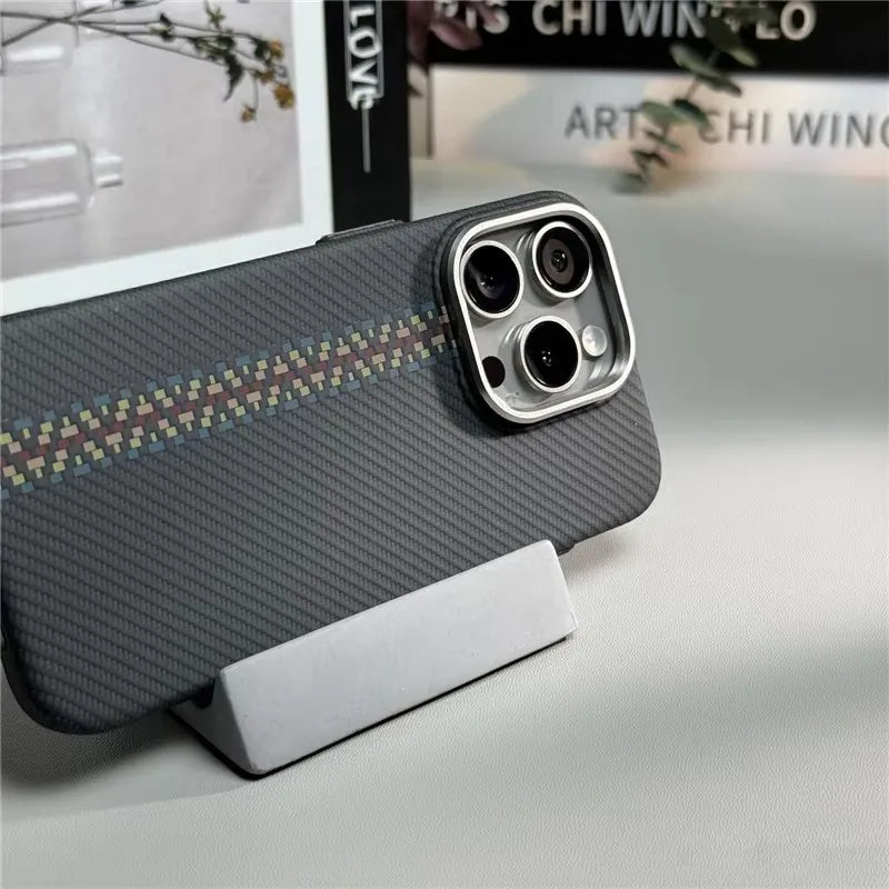 Geometric Carbon Fiber 3D Magnetic Hard iPhone Case