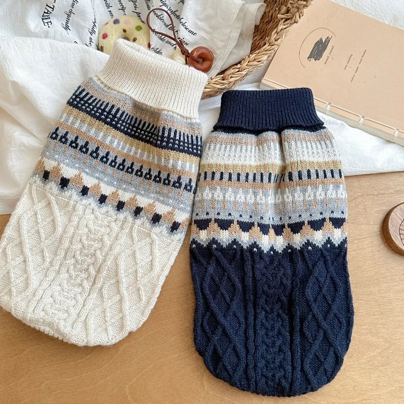 Vintage Dog Sweater for Small & Medium Dogs Christmas Pullover Outfit