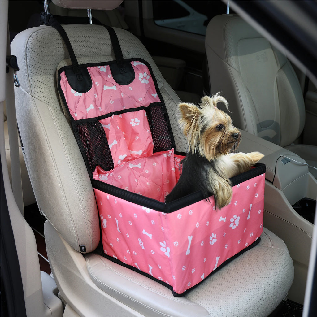 Dog Car Seat with Storage Pockets Non Slip Portable Travel Seat for Small Dogs