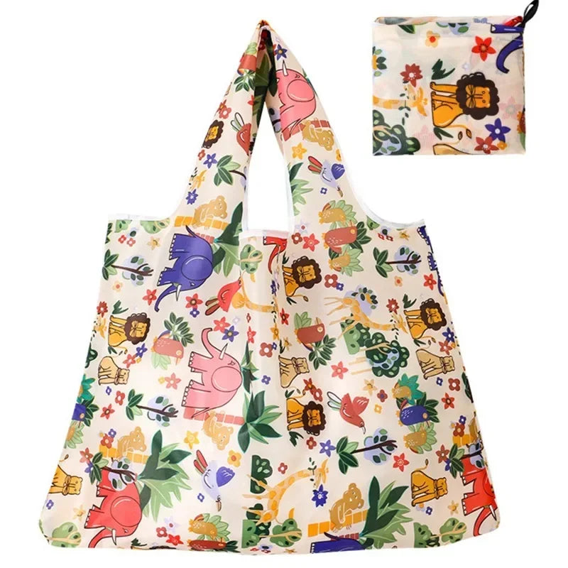 Reusable Grocery Bags Large Foldable Washable Nylon Shopping Bags Heavy Duty Tote