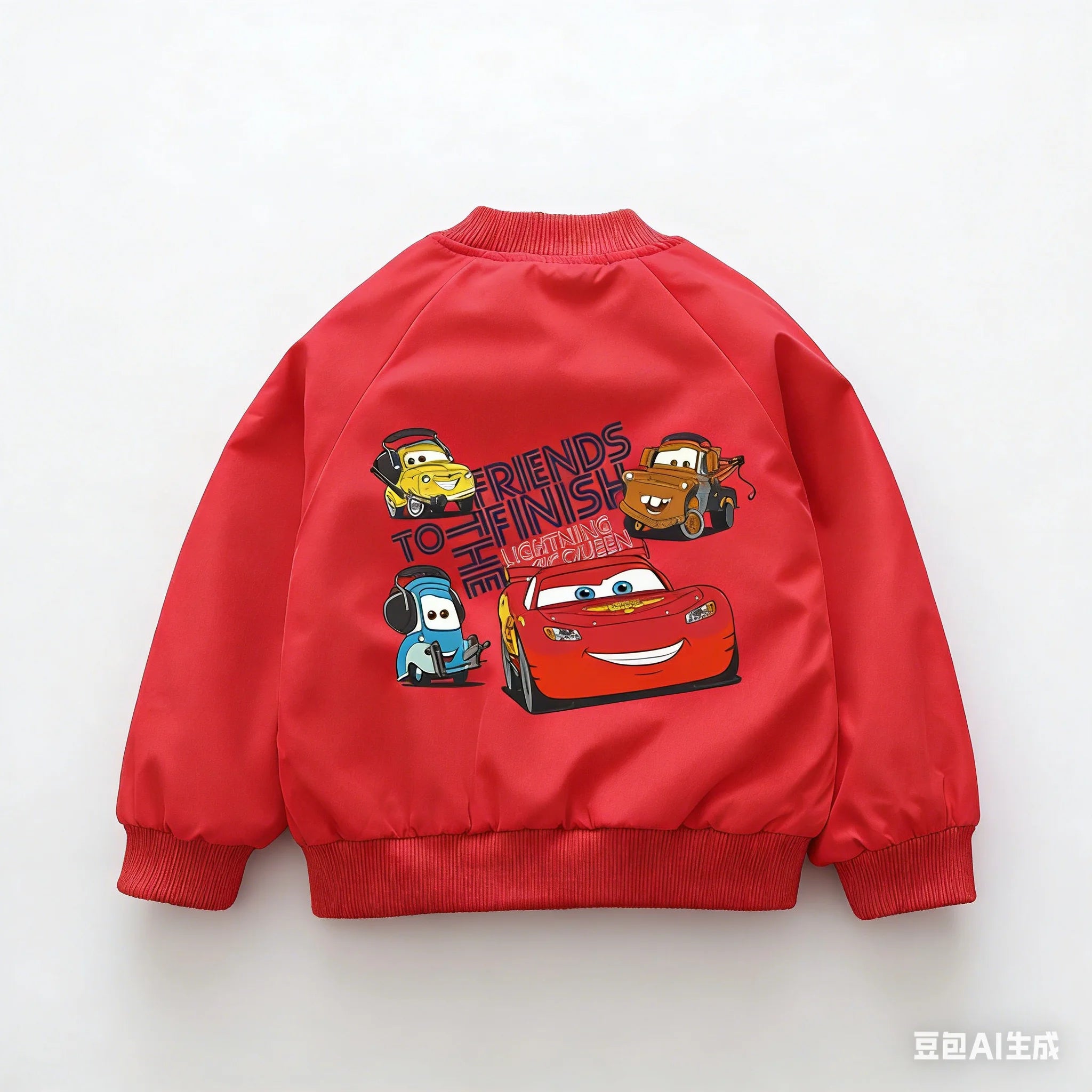 Kids Cartoon Race Car Zipper Jacket Spring Autumn Windbreaker Coat