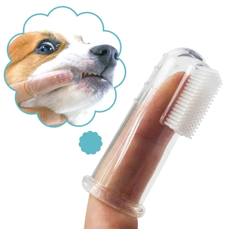 Silicone Pet Finger Toothbrush – Soft Dental Brush for Dogs and Cats
