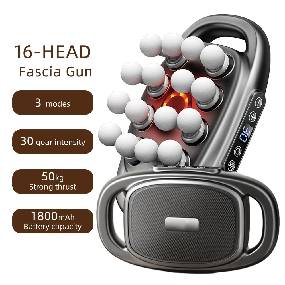 42 Heads Massage Gun Deep Tissue Muscle Massager High Frequency Body Fascia Gun for Back Neck Shoulder