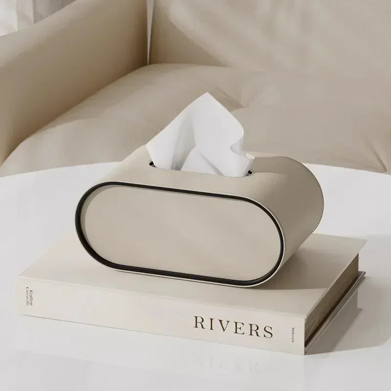 Leather Tissue Box Creative Desktop Napkin Storage for Living Room Bedroom
