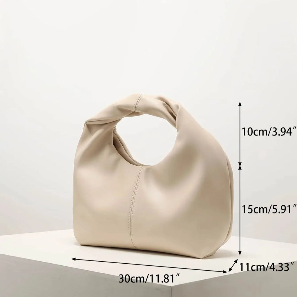Women Twist Square Clutch Bag Simple Solid Color Shoulder Handbag