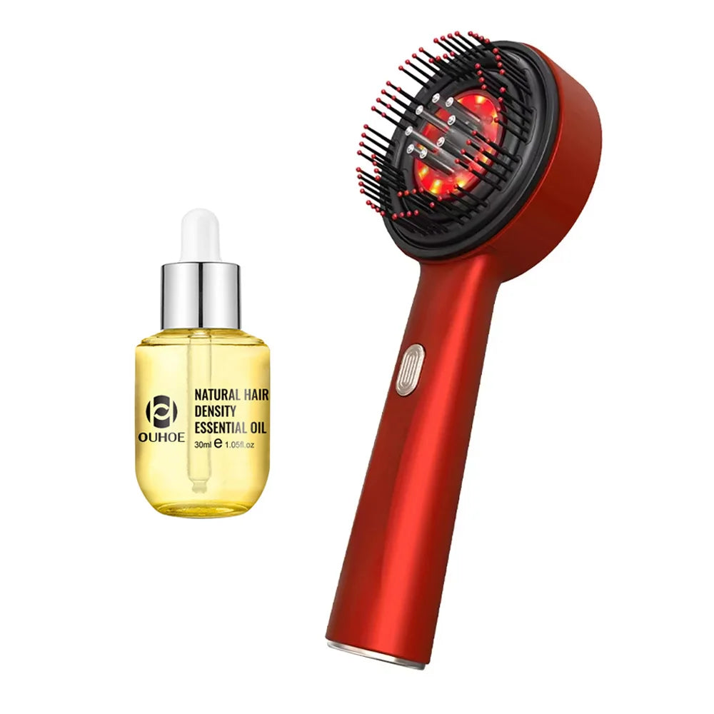 Electric Scalp Massage Comb with 630nm Infrared Light Oil Applicator Hair Care