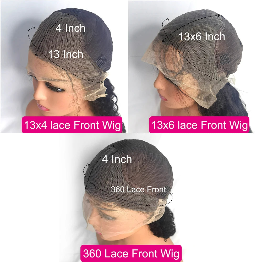 Water Deep Wave Human Hair Wig – HD Lace Front Glueless Wig Natural Hairline