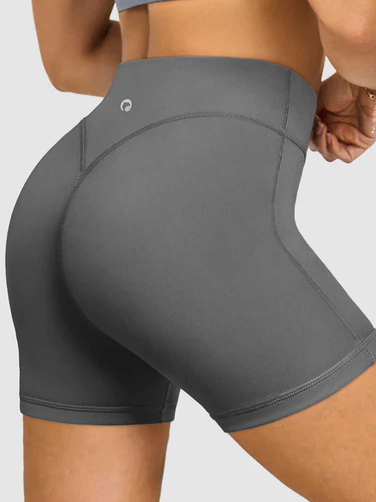 Women’s High Waist Breathable Yoga Shorts Elastic Running Gym Workout Shorts
