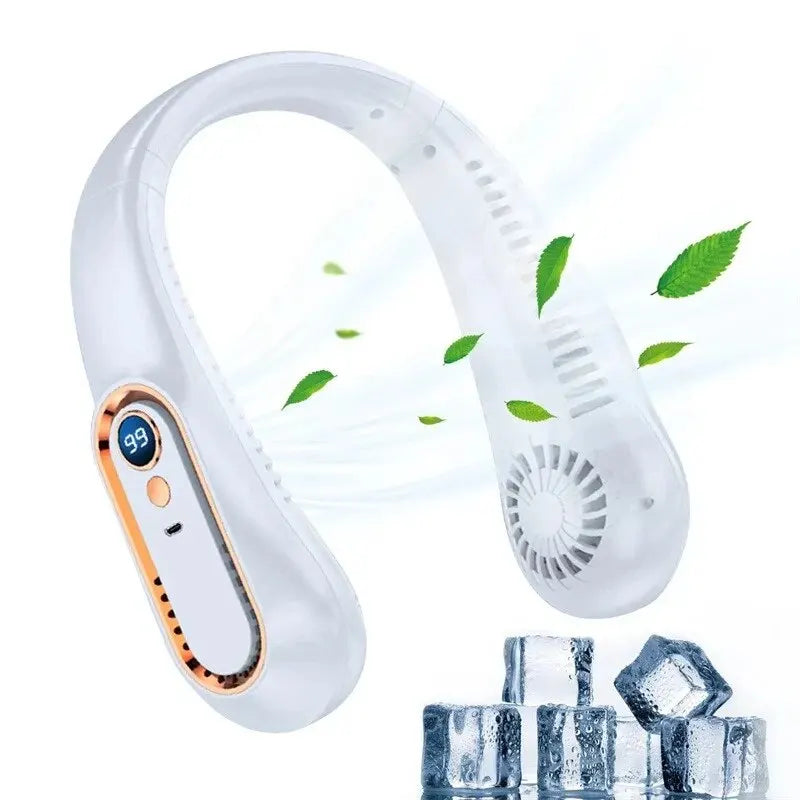 Hands-Free Neck Fan – Rechargeable Portable Personal Fan with Digital Screen