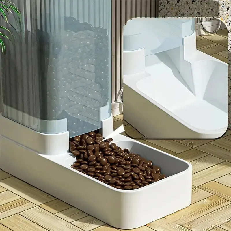 Automatic Gravity Dog Feeder and Water Dispenser Set Plastic Pet Feeding Bowl