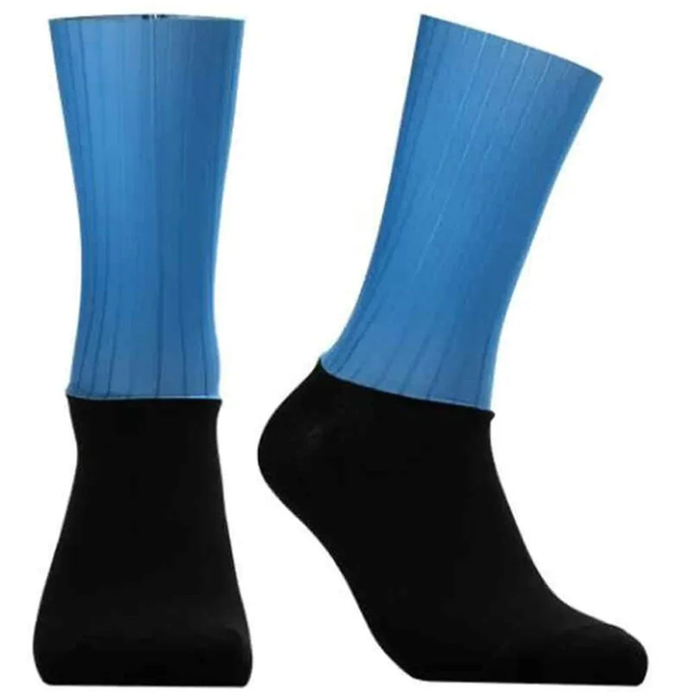 Anti Slip Silicone Aero Cycling Socks Men Breathable Running Bike Sports Socks