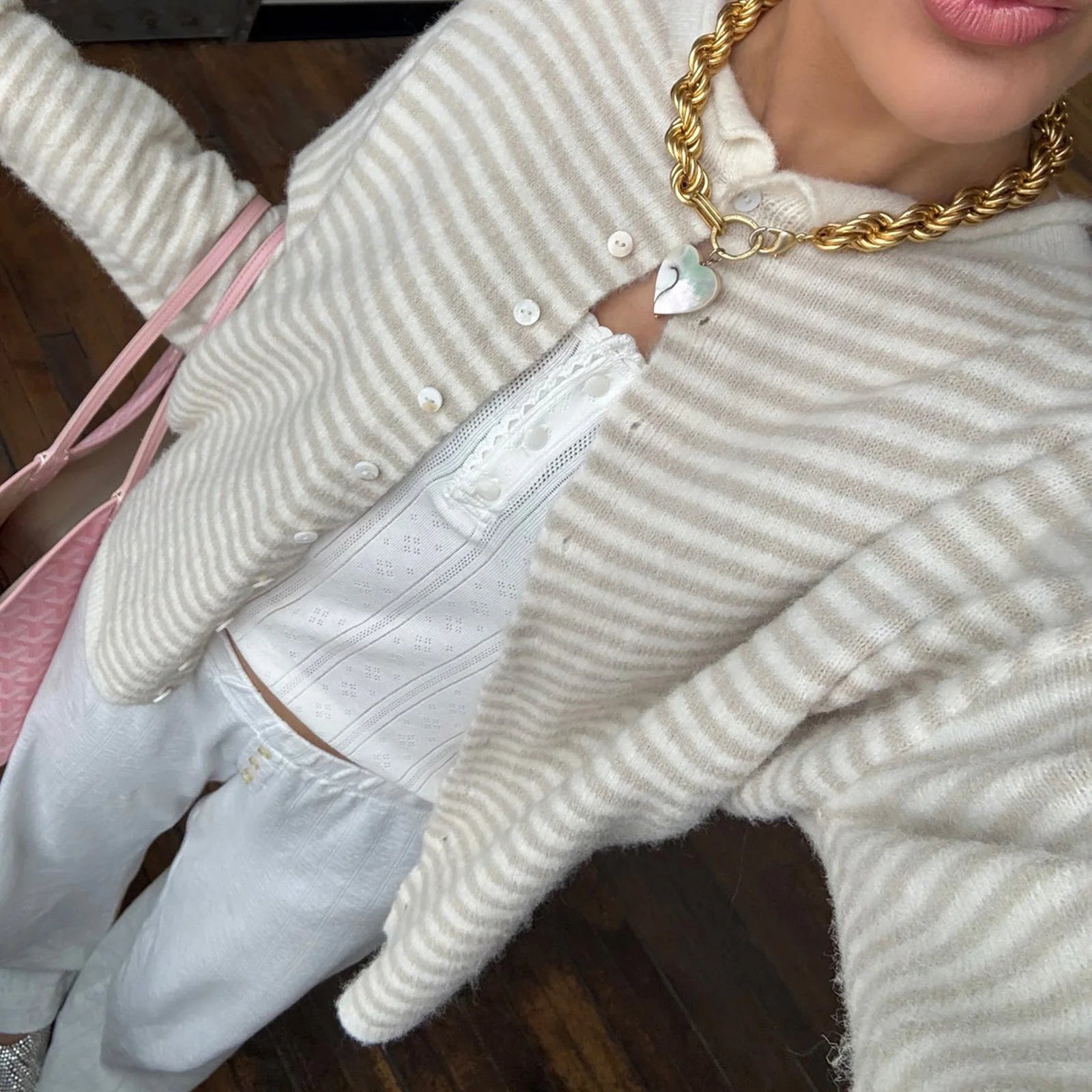 Women Striped Knit Cardigan Loose Fit Long Sleeve Y2K Autumn Casual Sweater