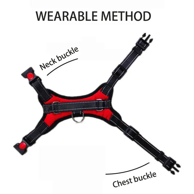 Dog Harness No Pull Adjustable Vest – Breathable Pet Harness for Small Medium Large Dogs