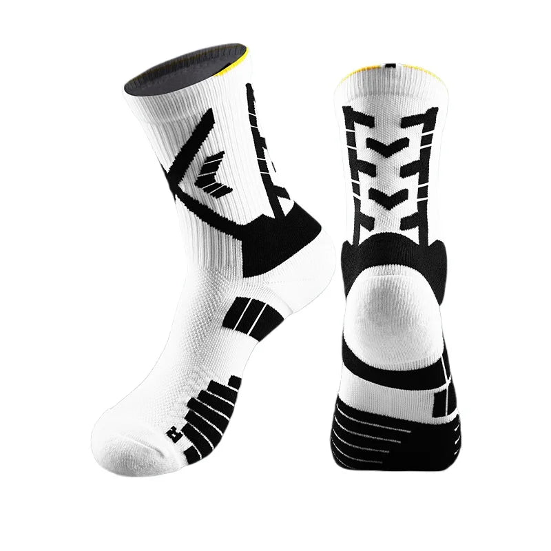 High Top Basketball Socks Cushioned Terry Breathable Moisture Wicking Sports Socks