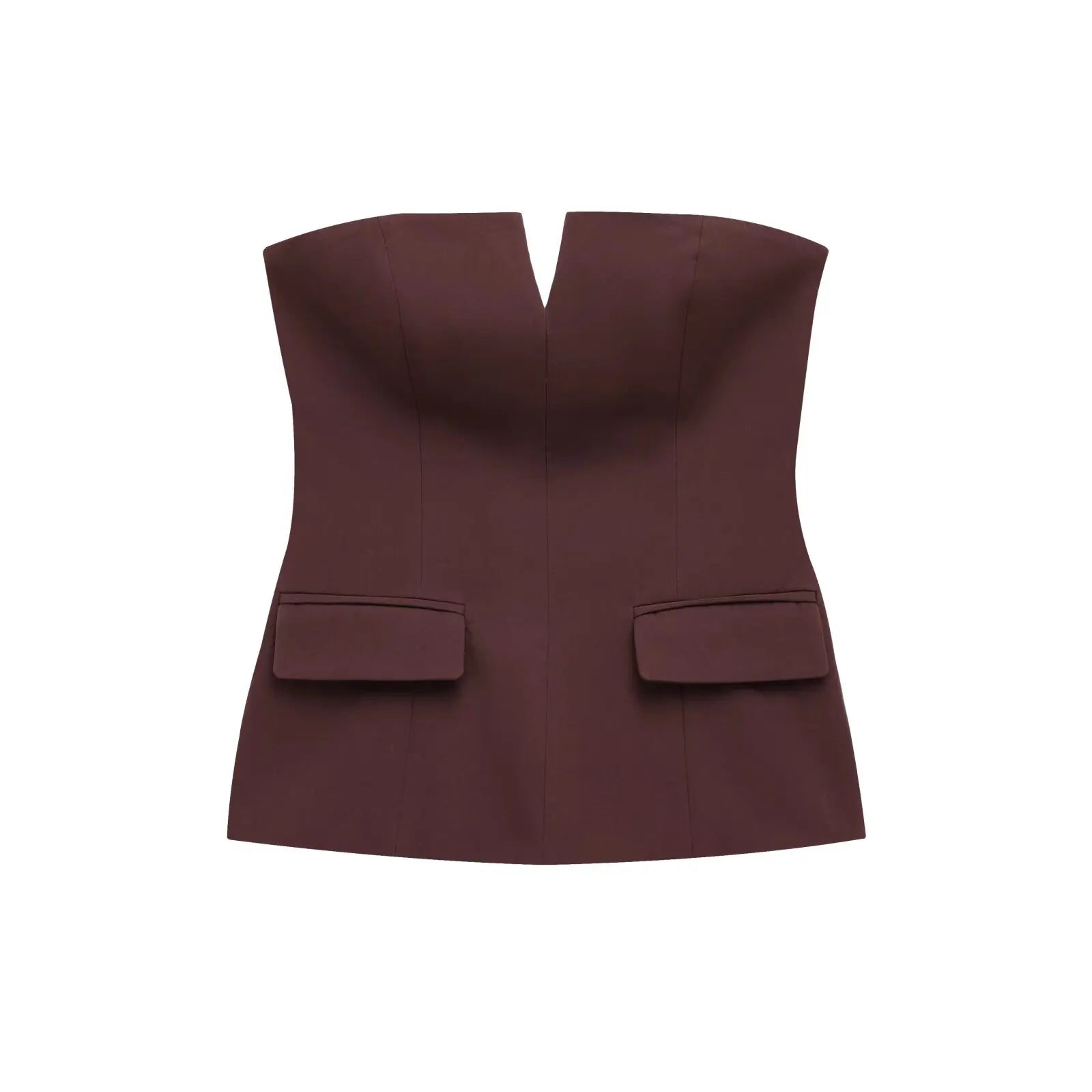 Women Strapless Tube Top Sleeveless Crop Solid Color Summer Basic Top