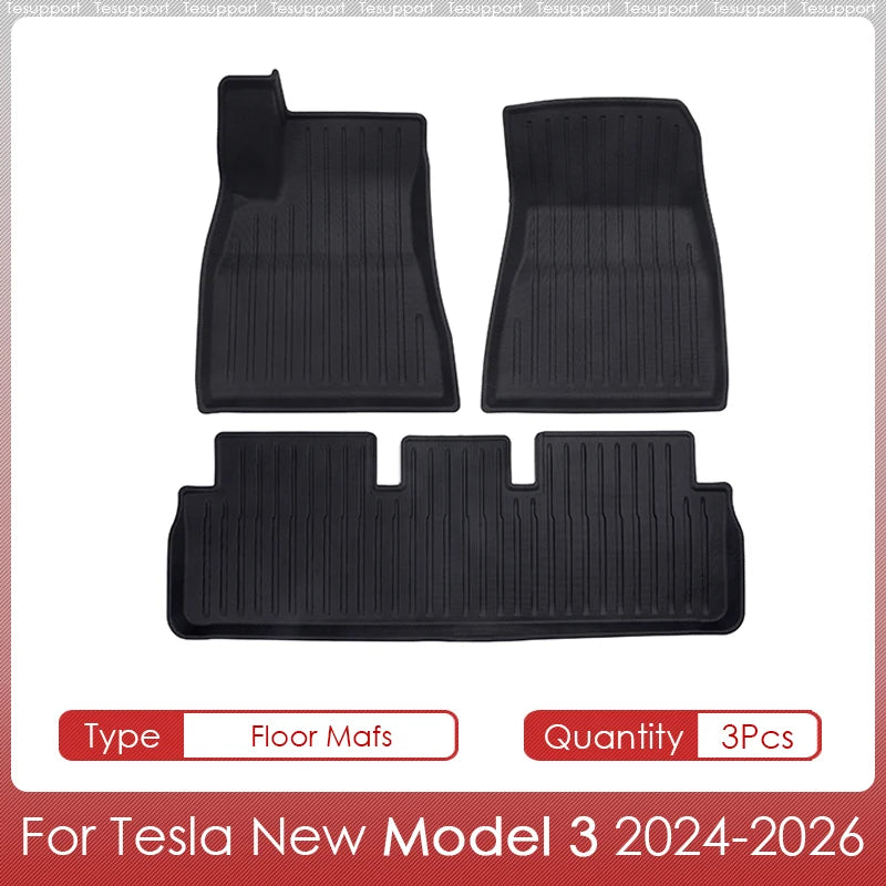 Tesla Model 3 Floor Mats 2024–2026 – Custom Fit Waterproof TPE Full Set