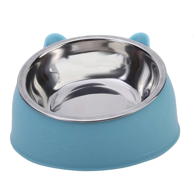 Inclined Stainless Steel Cat Bowl for Cats and Dogs