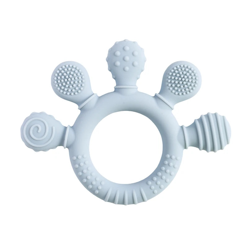 BPA Free Silicone Baby Teether Rattle Toy 0 12 Months