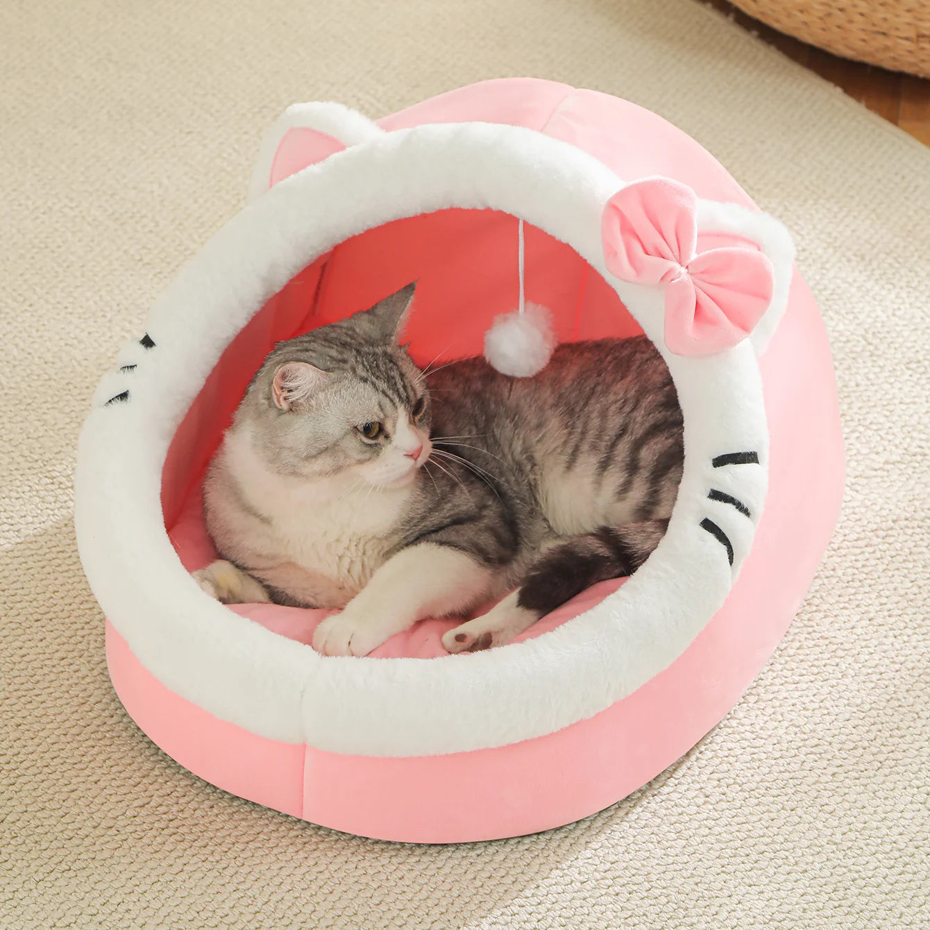 Soft Cat Bed Cozy Pet House Sleeping Tent