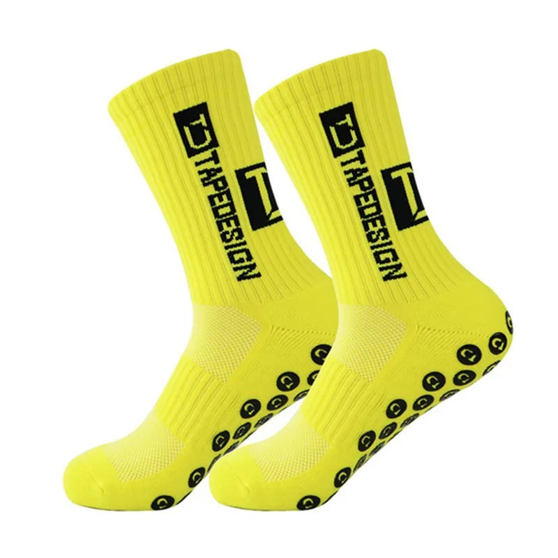 Anti Slip Football Socks Mid Calf Non Slip Grip Socks Men Women Sports Cycling Running Yoga Socks 1 Pair