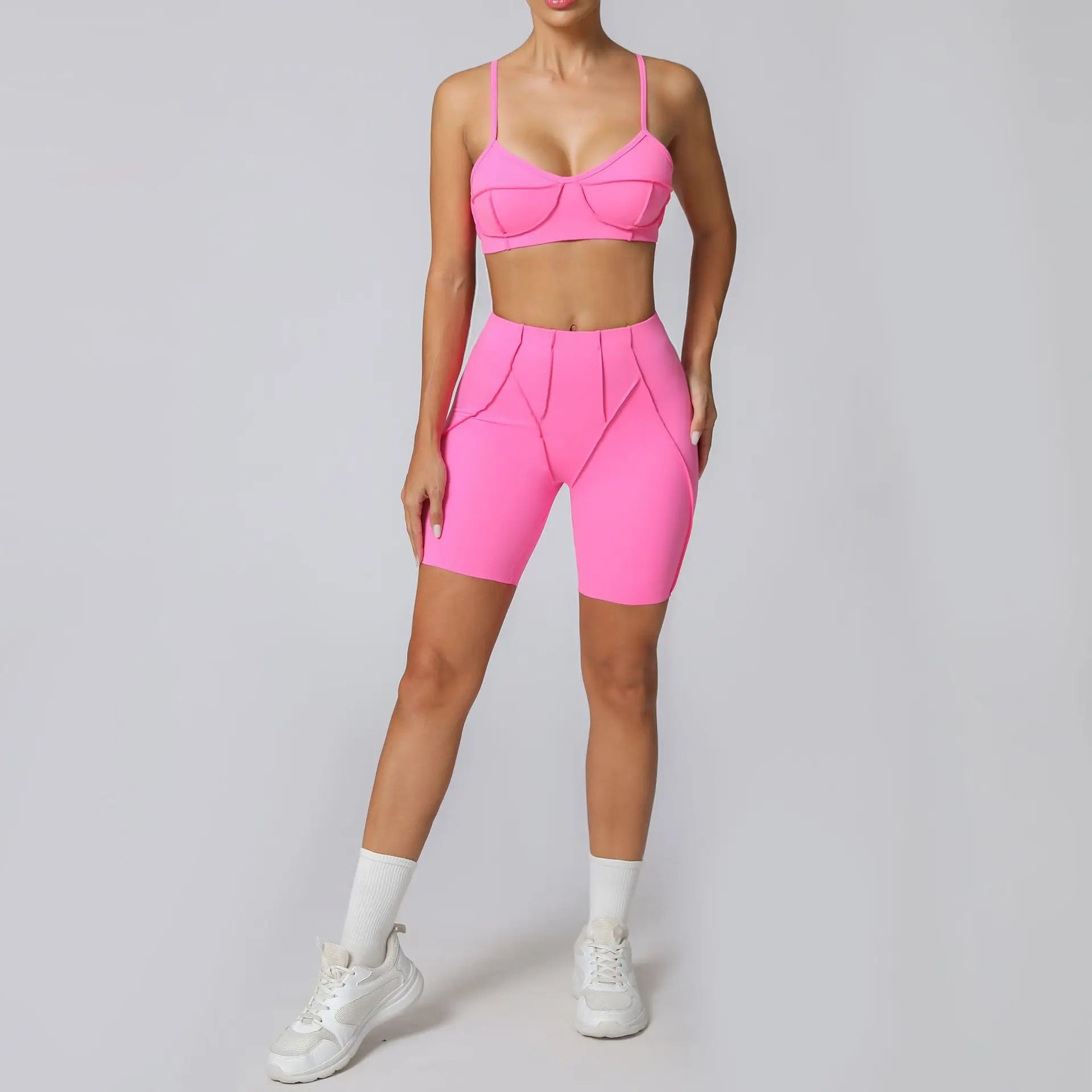 Women Seamless Yoga Set High Waist Hip Lifting Gym Sports Bra & Leggings Suit