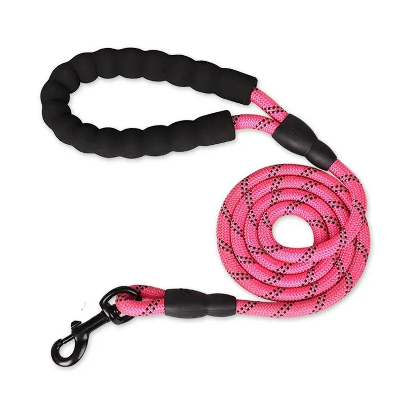 Heavy-Duty Reflective Dog Leash – Rope Lead with Soft Padded Handle