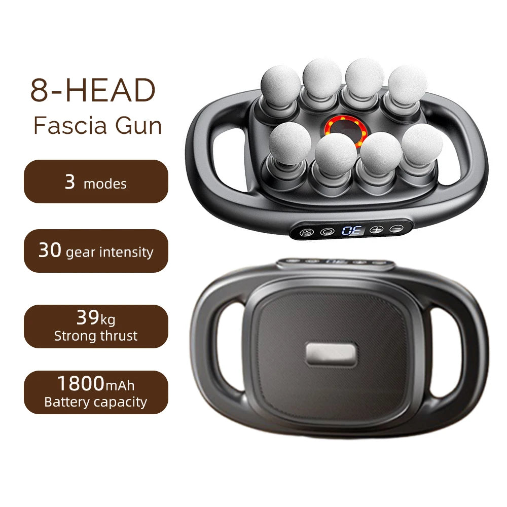 42 Heads Massage Gun Deep Tissue Muscle Massager High Frequency Body Fascia Gun for Back Neck Shoulder