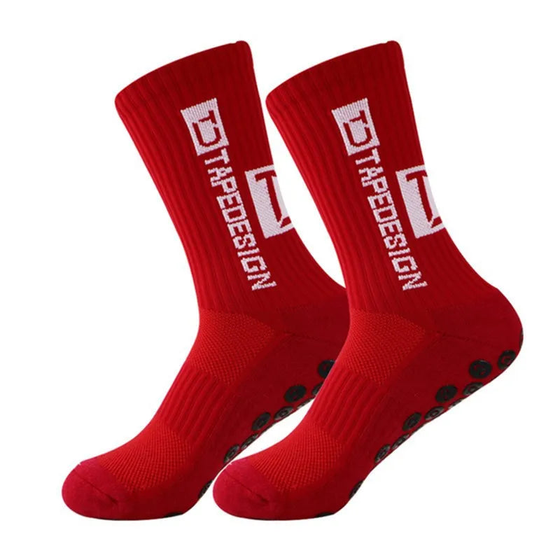 Anti Slip Football Socks Mid Calf Non Slip Grip Socks Men Women Sports Cycling Running Yoga Socks 1 Pair