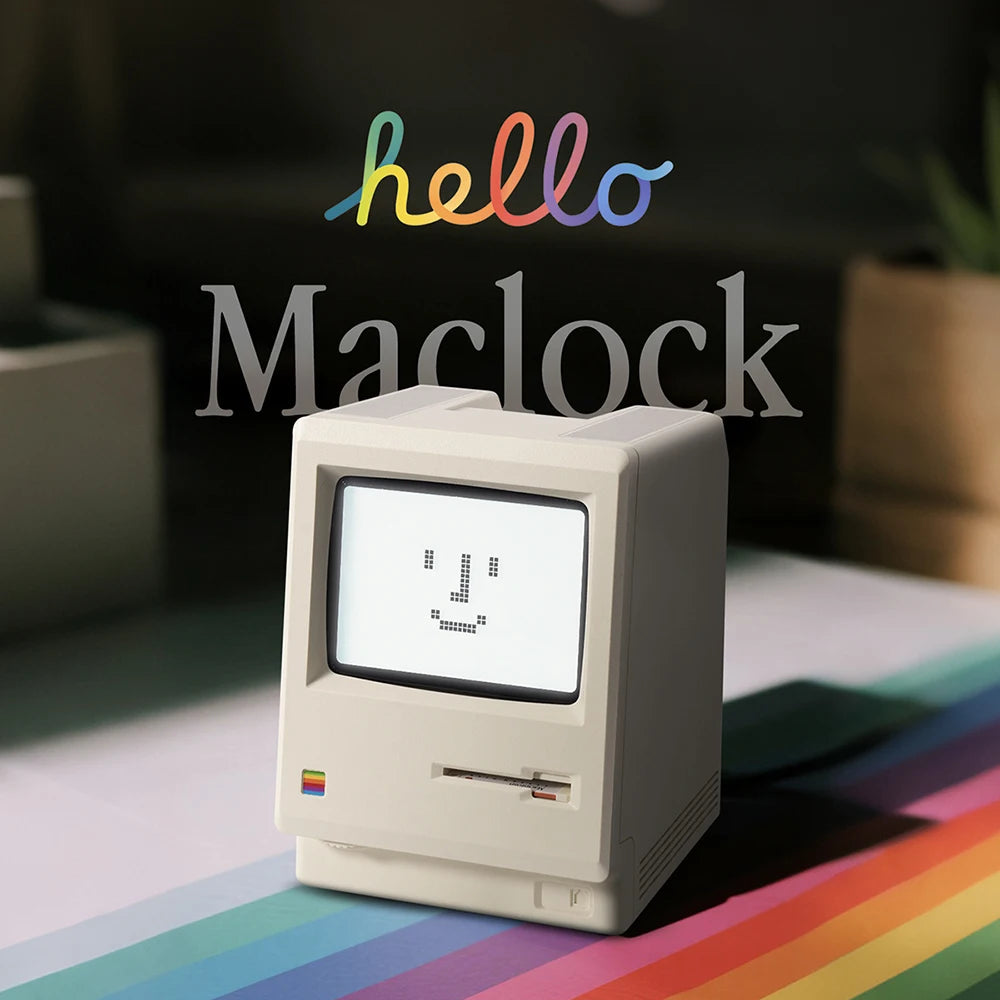 Retro Macintosh Alarm Clock Digital Desktop Ornament Classic Home Decor Clock